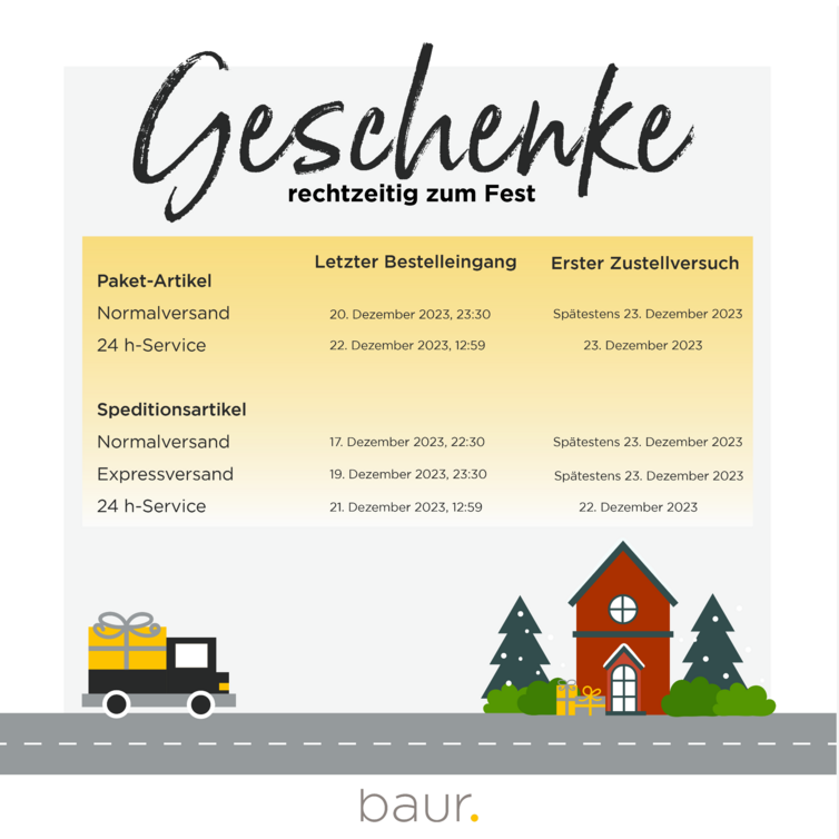 Weihnachtsbestellungen bringt BAUR rechtzeitig zum Fest